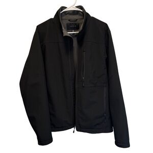 Tahari Black Softshell Jacket Men’s Med Full Zip Fleece-Lined Lightweight Coat
